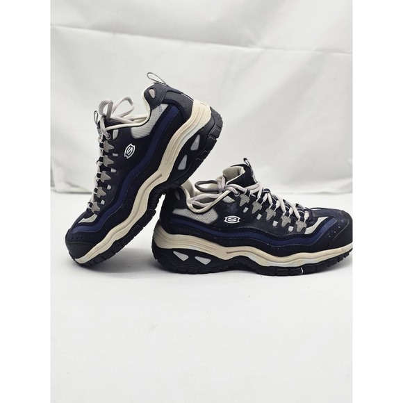 Skechers Other - Skechers Steel Toe Work Shoes Men's Sz 12 Navy Blue Grey Chunky Utility Sneakers